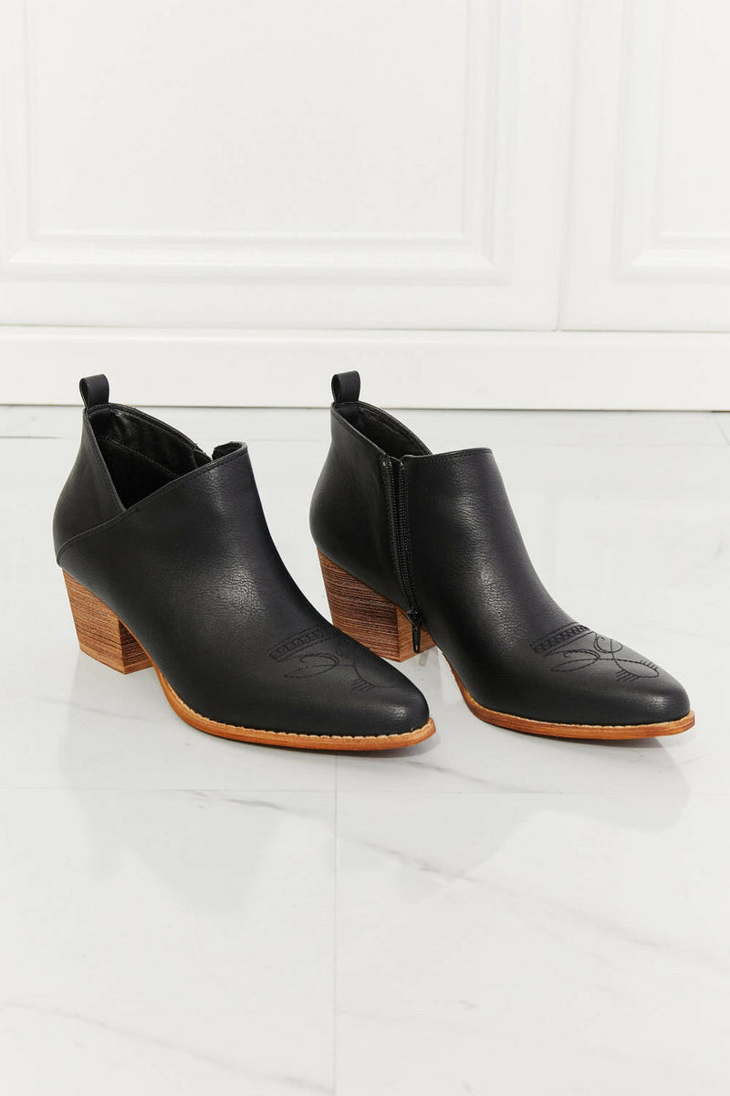 Crossover Cowboy Bootie in Black