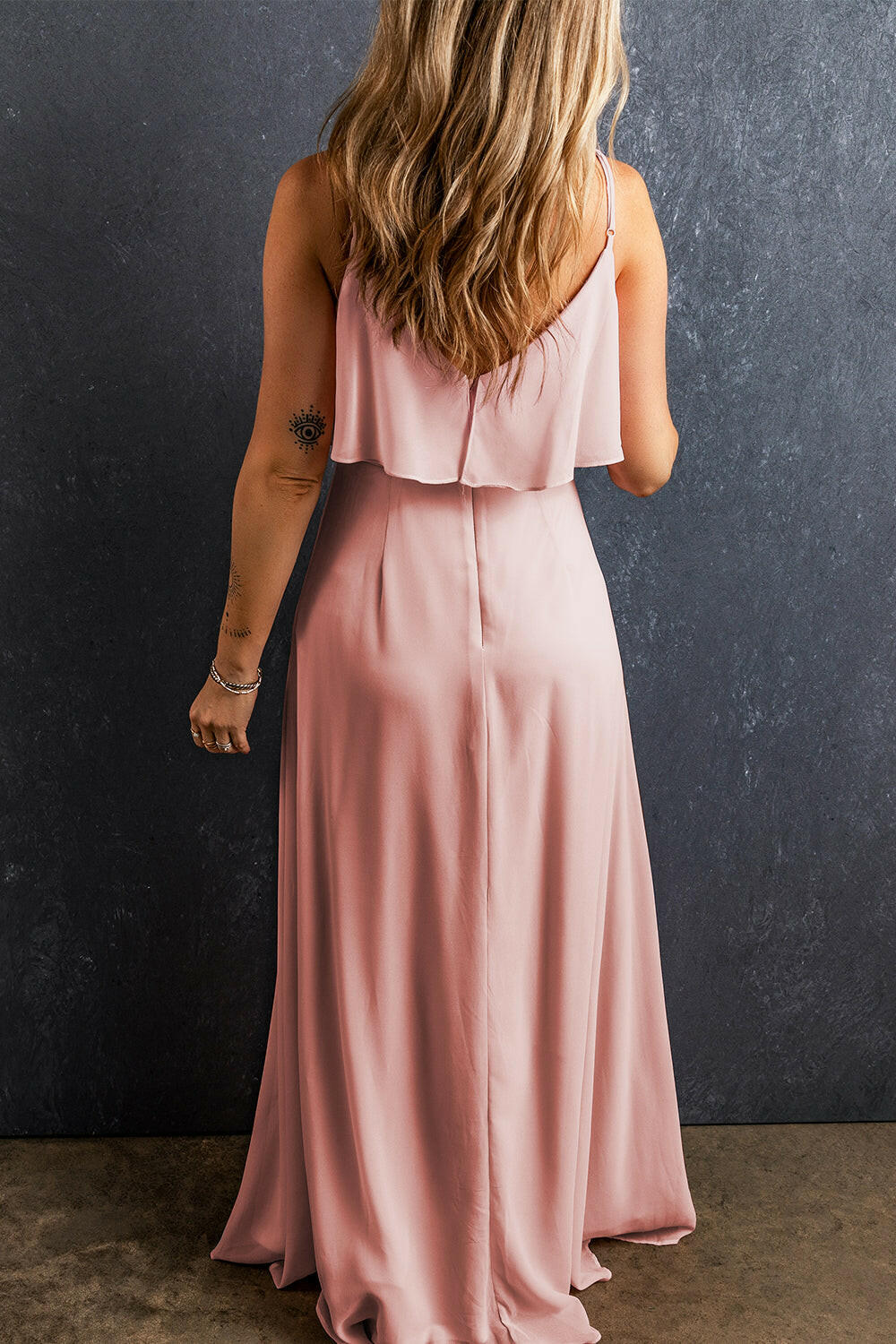 Cynthia Light Pink Ruffled Maxi Dress