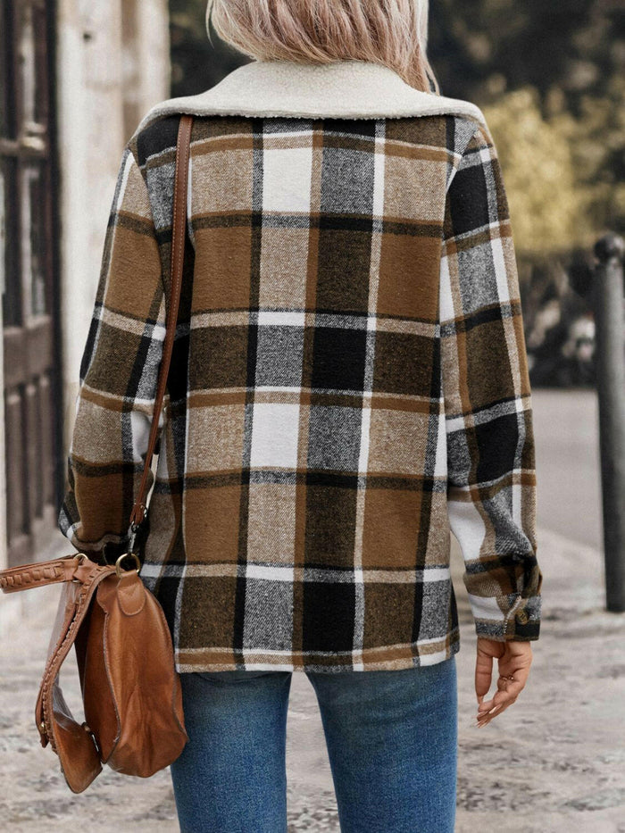 Plaid Button Up Jacket