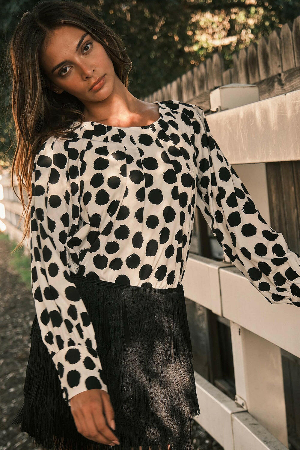 Black Polka Dot Blouse