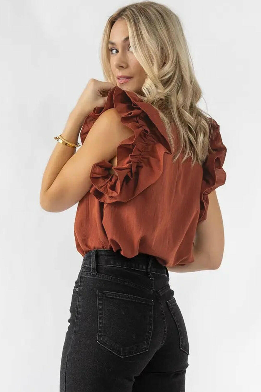 Sandalwood Ruffled Blouse