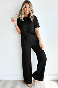 T-Shirt and Wide Leg Lounge Pants Set