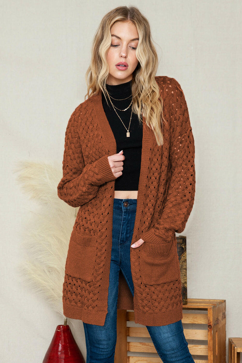 Woven Open Front Cardigan