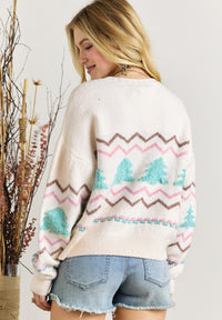 Christmas Tree Ribbed Sweater