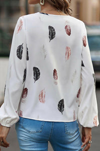 Feather Print Blouse