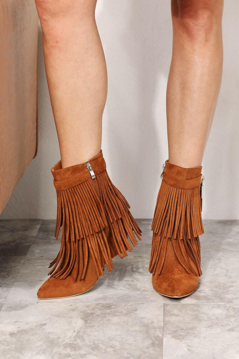 Tassel Wedge Booties