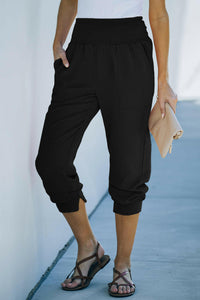 Black Elastic Waist Joggers