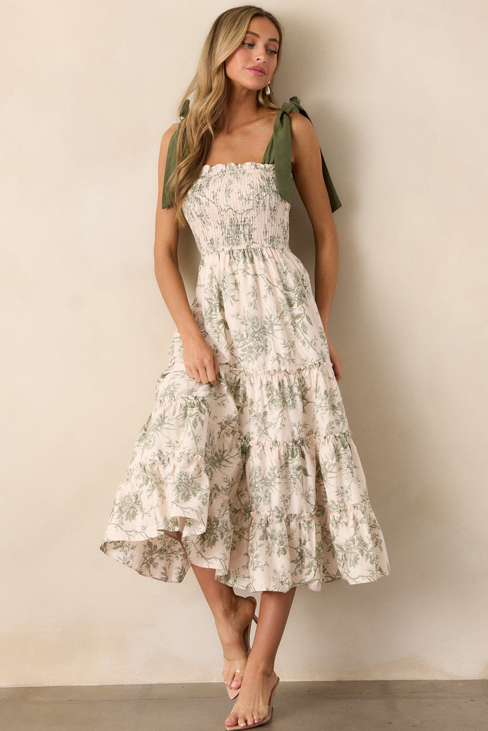 Evelyn Green Floral Maxi Dress