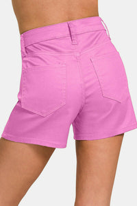 Pink High Waist Denim Shorts