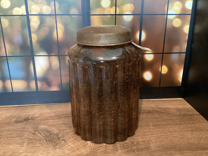 Amber Glass Jar 9”