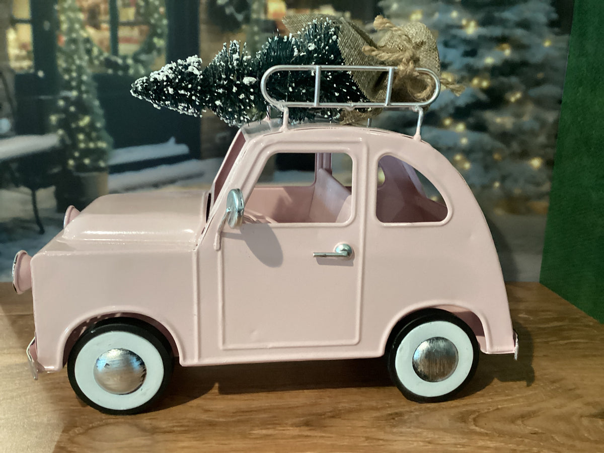 Pink Christmas Car