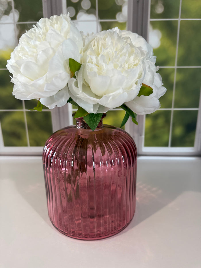 Pink Vase with Flowers