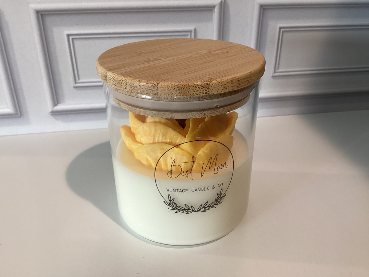 Mom Floral Candle