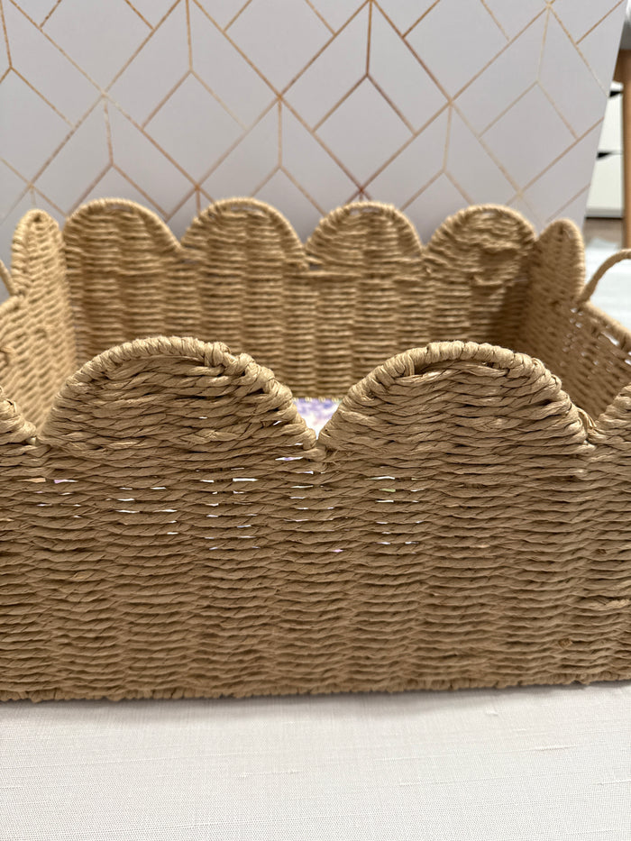 Scalloped Wicker Basket