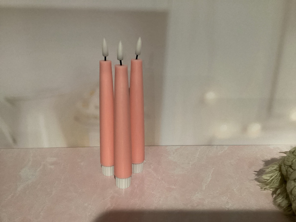 Pink Flameless Candles - set of 3