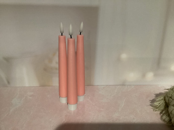 Pink Flameless Candles - set of 3