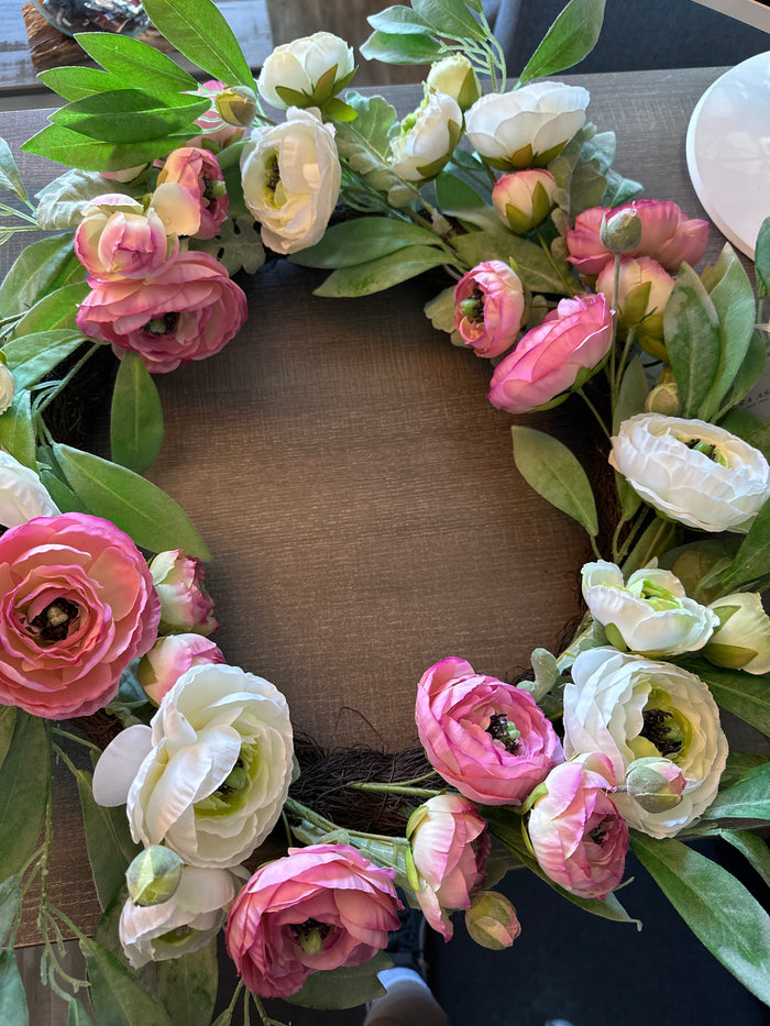 Pink floral wreath