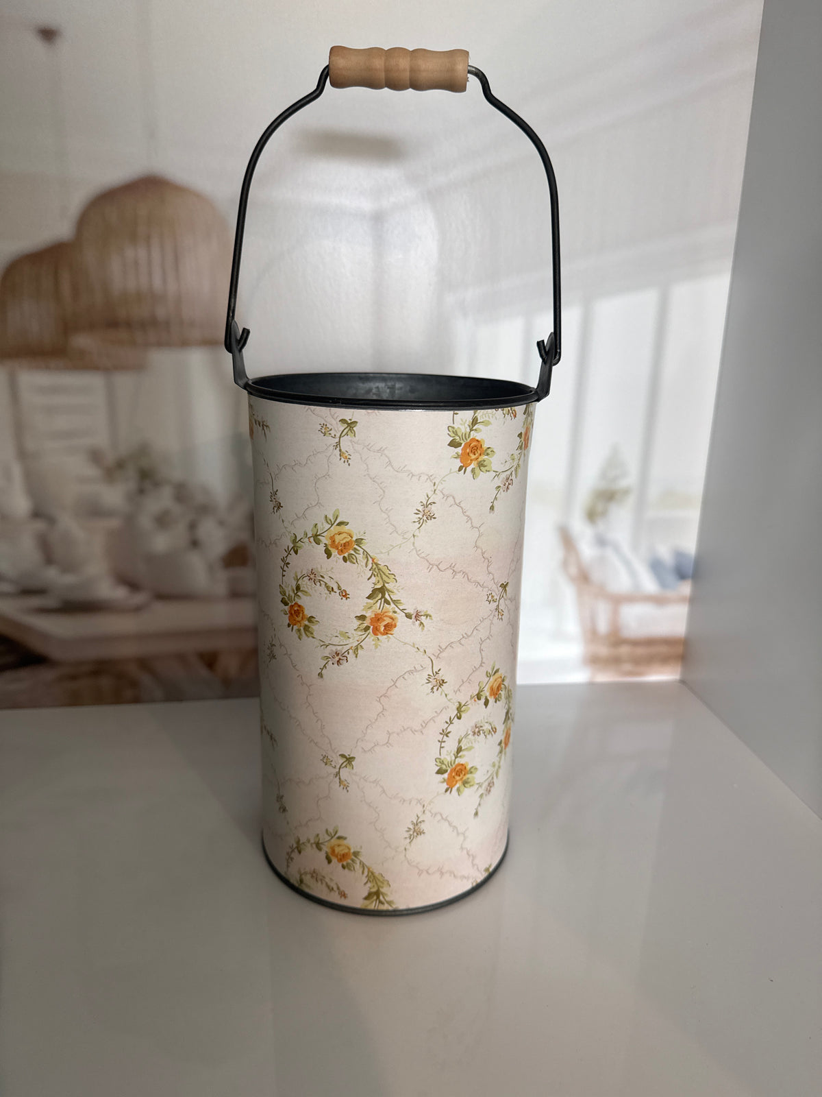 Yellow Floral Bucket