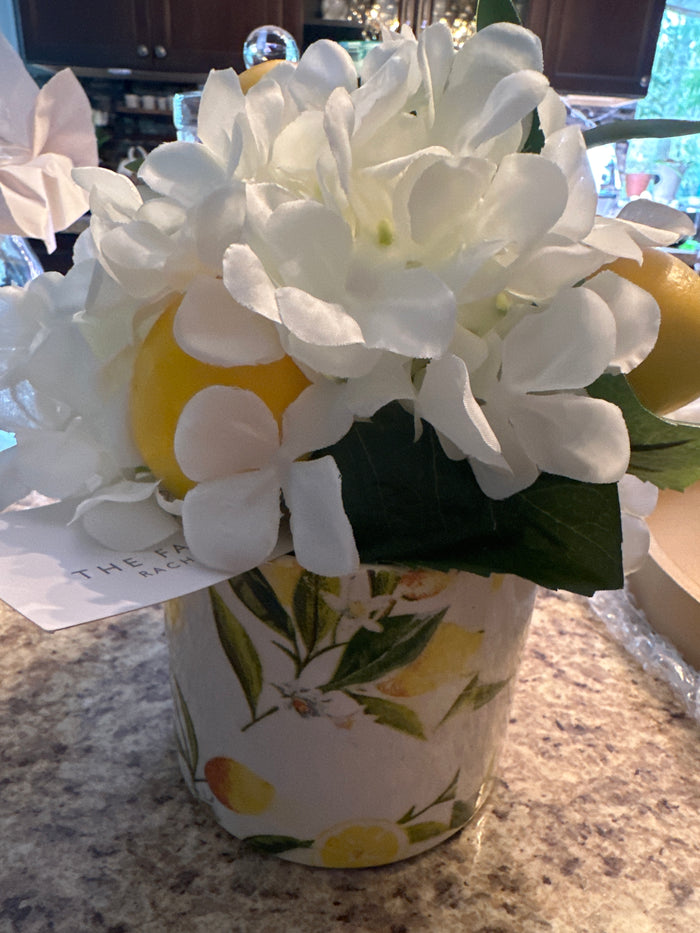 Lemon Floral Vase