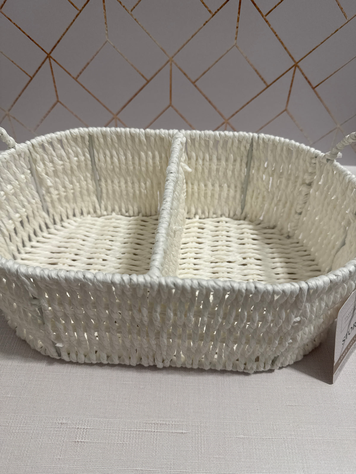 White Divided Basket