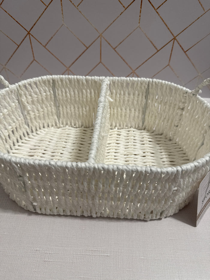 White Divided Basket