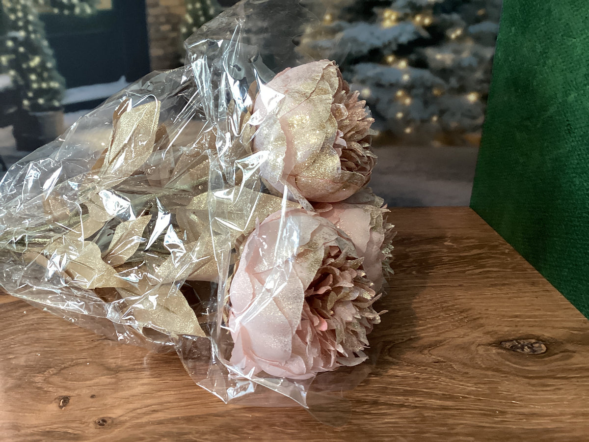 Pink Christmas Peony Bouquet