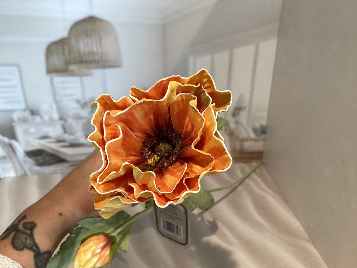Dark Orange Poppy Spray