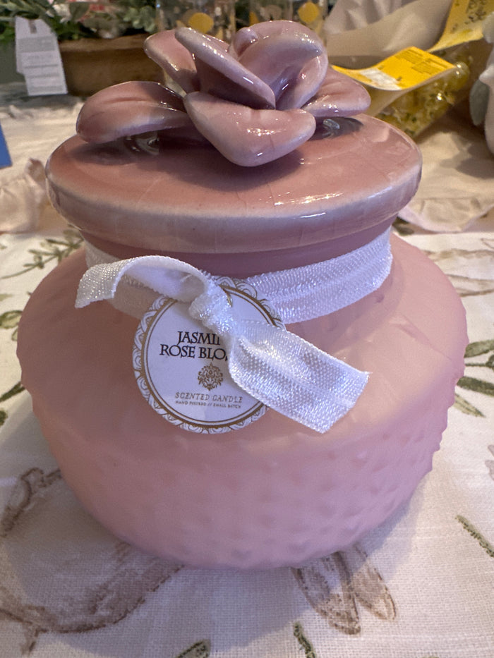 Pink Floral Candle